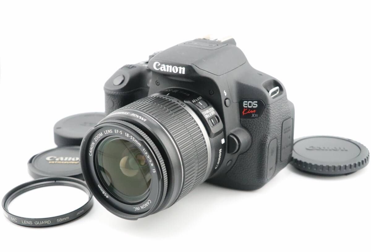 ショット数7 500回 キヤノン CANON EOS Kiss X 7 i EF S 18 55 mm F 3 5 6 IS W 1221＃3910