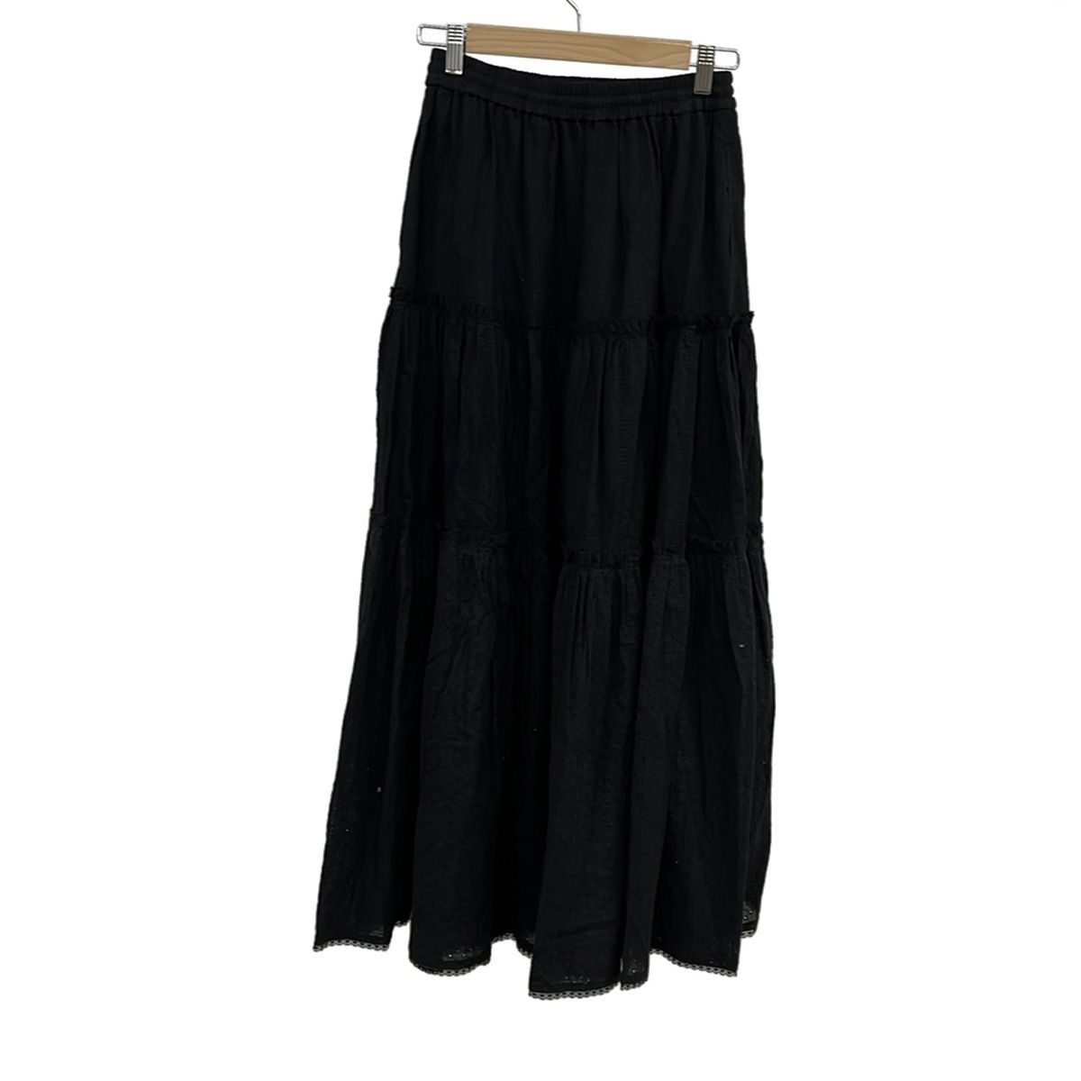 MAISON SPECIAL メゾン ロングスカート レディース - 黒 マキシ丈 ウエストゴム レース
