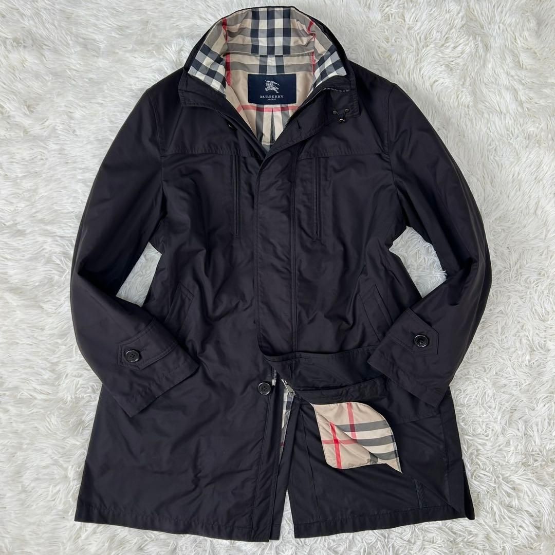 バーバリー ロンドン ライナーダウン ステンカラーコート L　人気の黒 バーバリー ロンドン ライナーダウン ステンカラーコート L 人気の黒