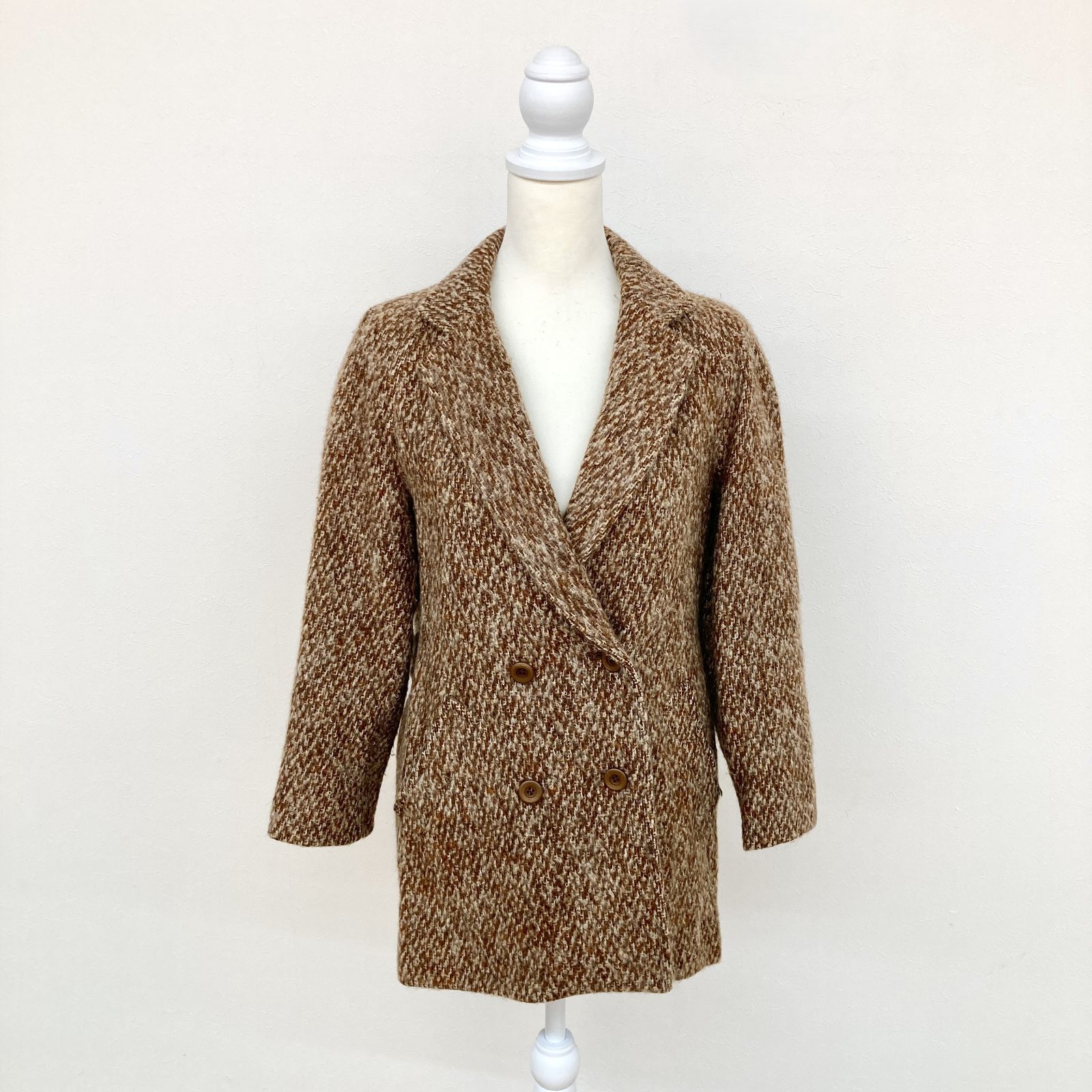 ダナパリ こげ茶とホワイト テーラードジャケット M HMR 101-49