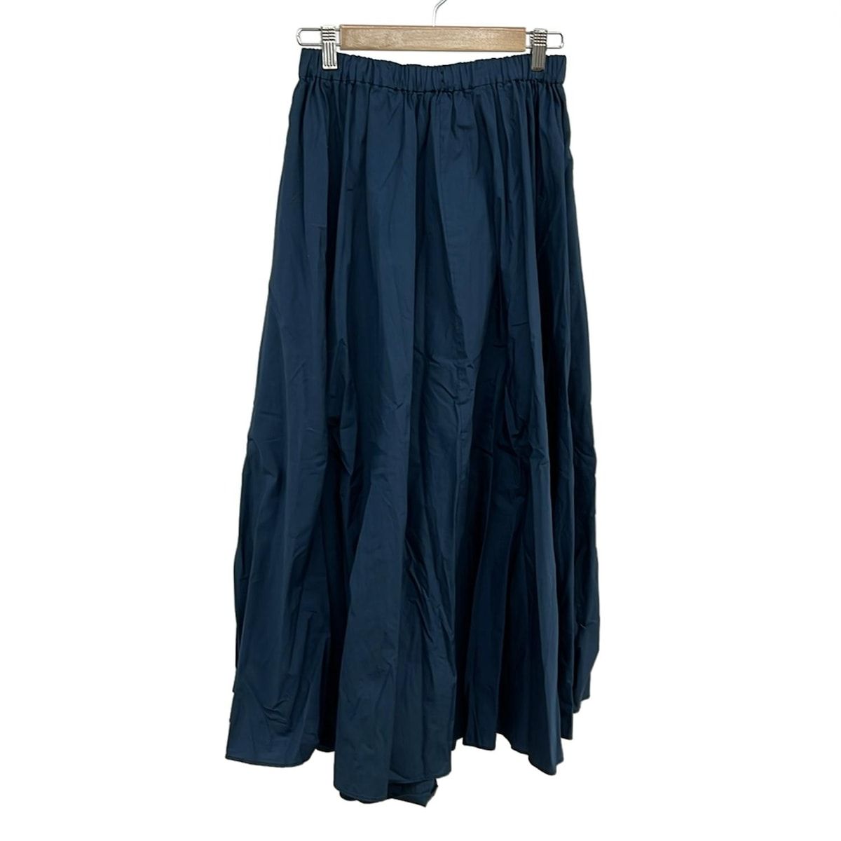 ATON エイトン ロングスカート サイズ02 M レディース - ネイビー マキシ丈 ウエストゴム