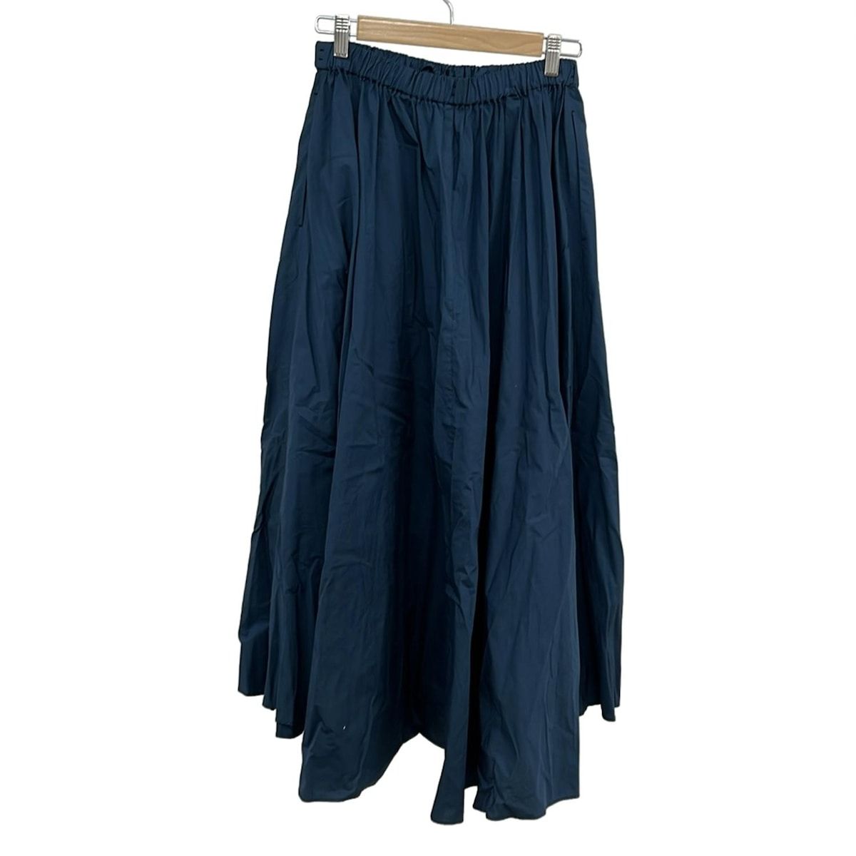 ATON エイトン ロングスカート サイズ02 M レディース - ネイビー マキシ丈 ウエストゴム