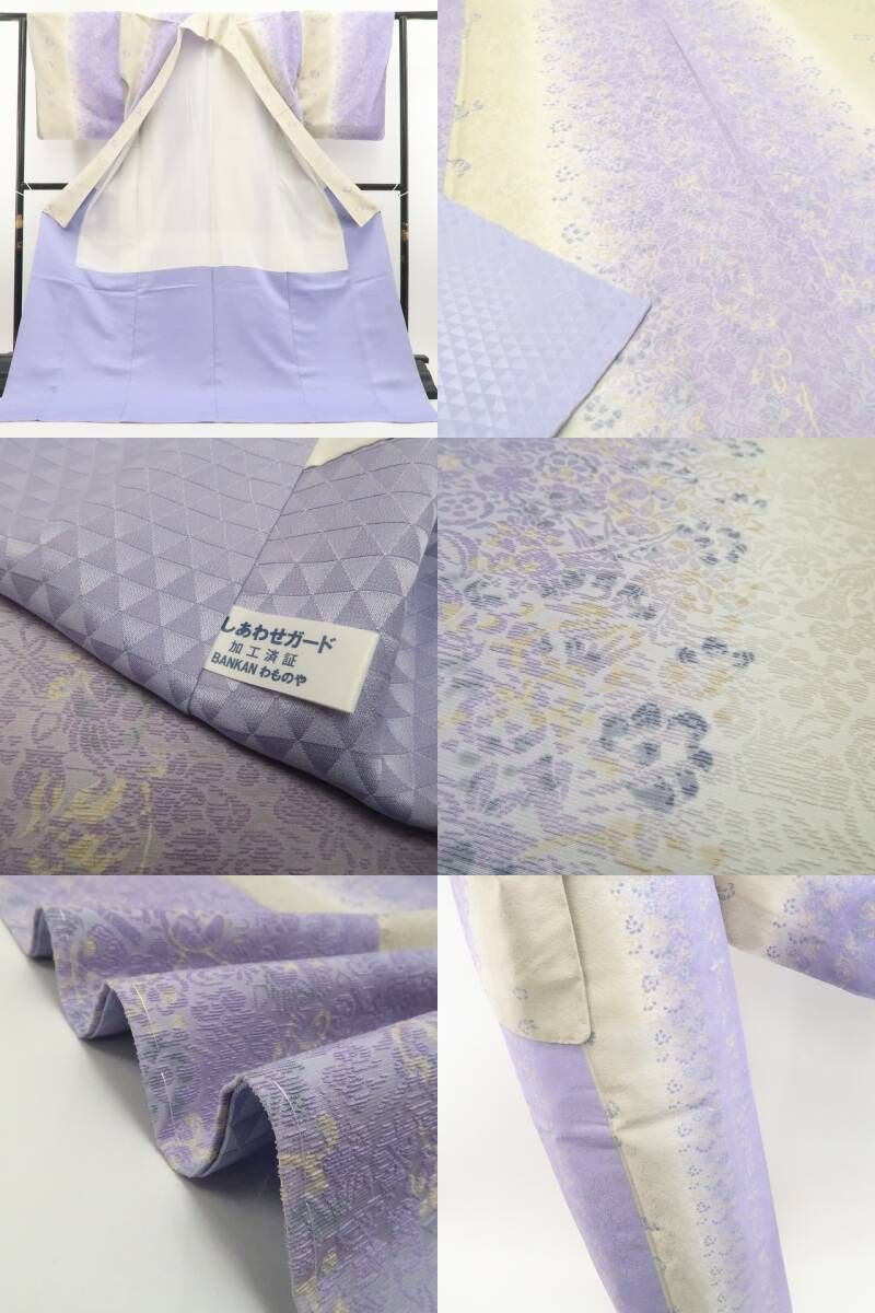  ❁tomihisa❁ BANKAN ビロード 着物 正絹 仕付け糸付”ビロードの奥行きが描く優美な大人の装い”お召 7435 小紋 着物