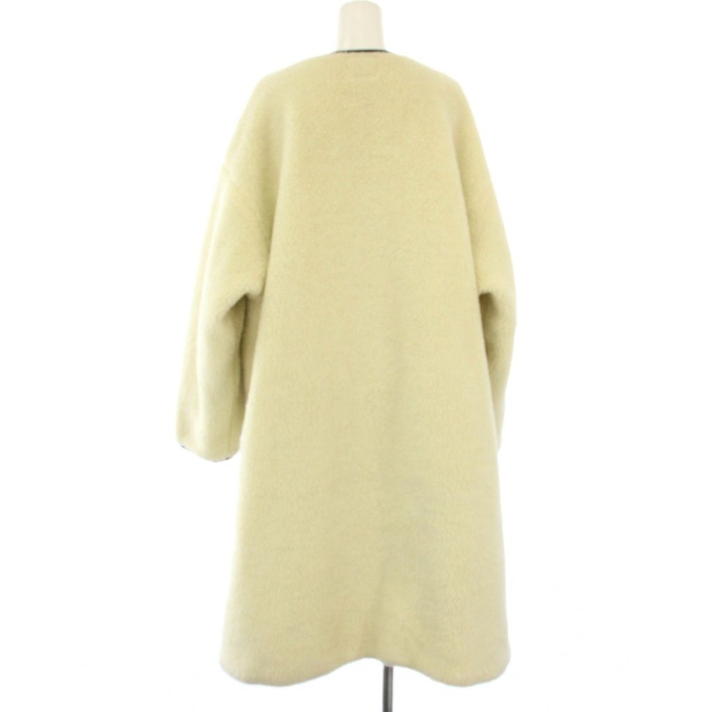 エパ epa ボアコート M 白 ホワイト アイボリー ノーカラー パイピング