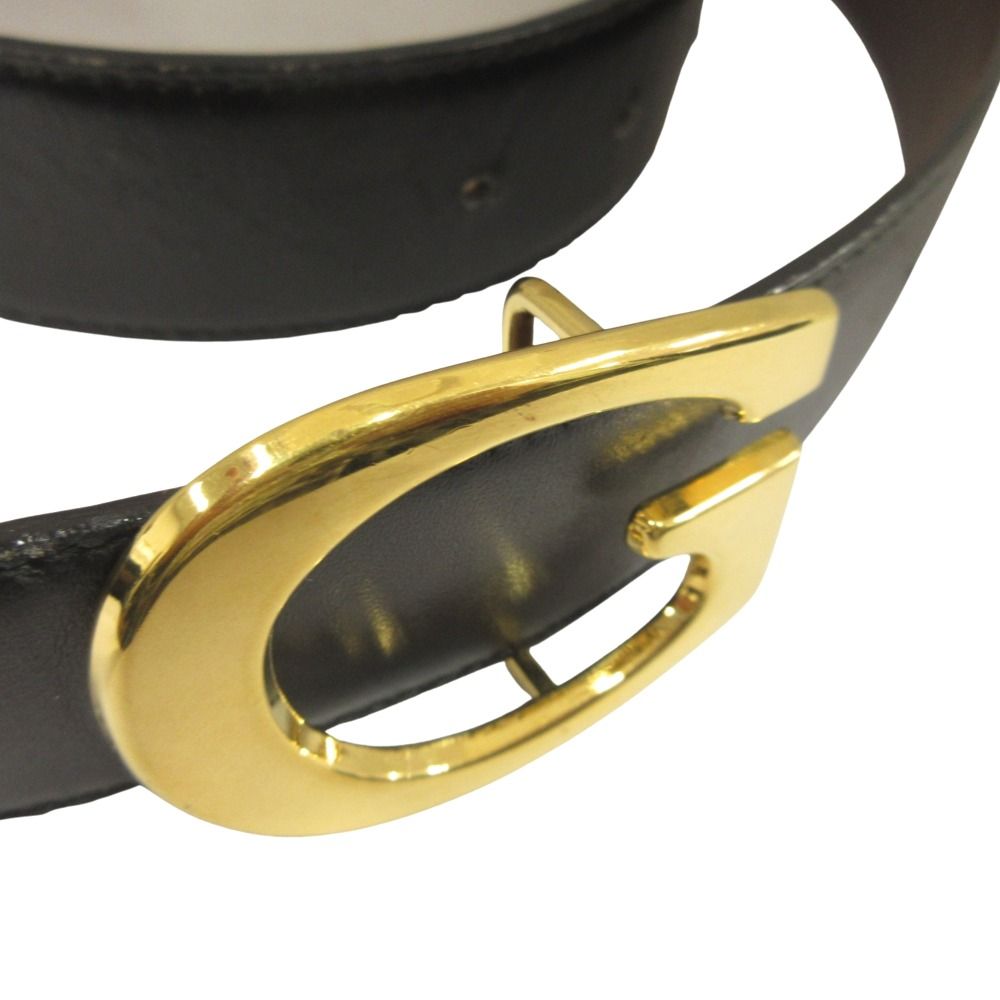 GUCCI グッチ Gバックル ベルト レザー ロゴ #70・28 黒 ブラック