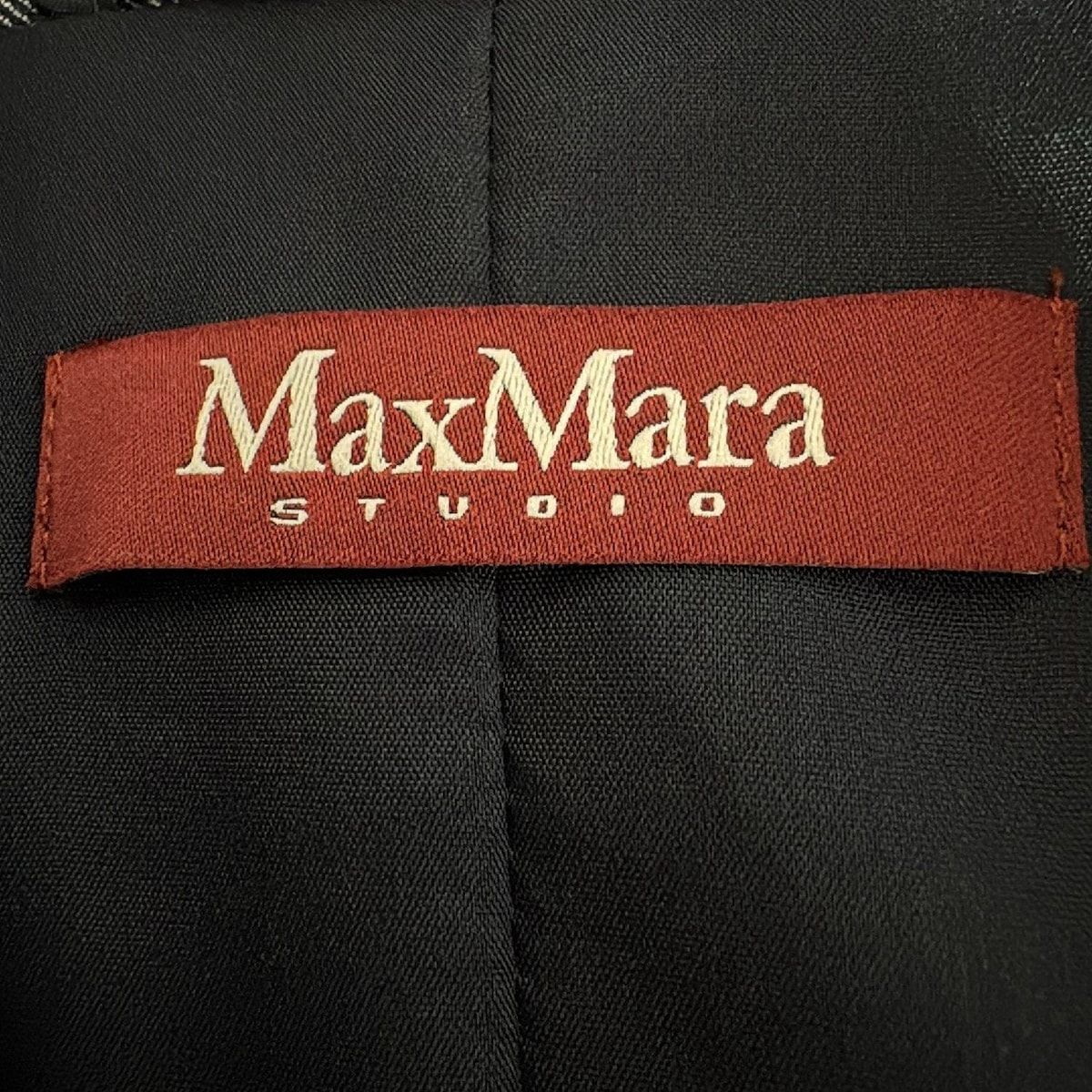  Max Mara STUDIO マックスマーラスタジオ スカートスーツ レディース ネイビー 白 プリーツ スーツスカート ビジネススーツ
