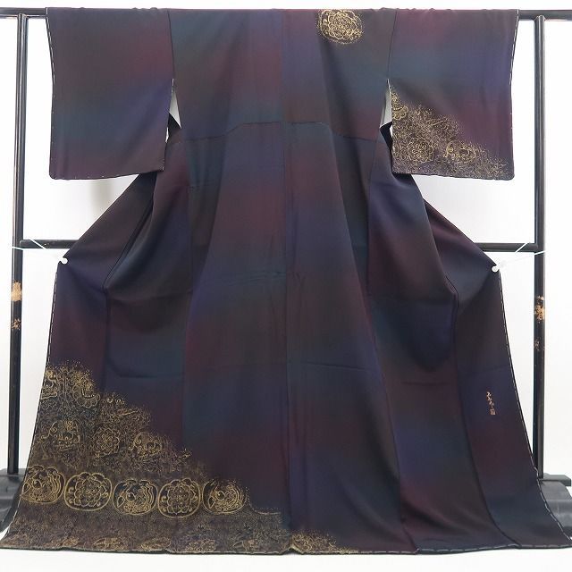 ❁tomihisa❁新品 前田仁仙 落款 暈し 着物 正絹 仕付け糸付