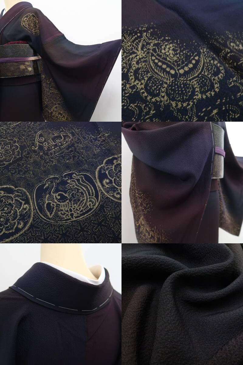 ❁tomihisa❁新品 前田仁仙 落款 暈し 着物 正絹 仕付け糸付