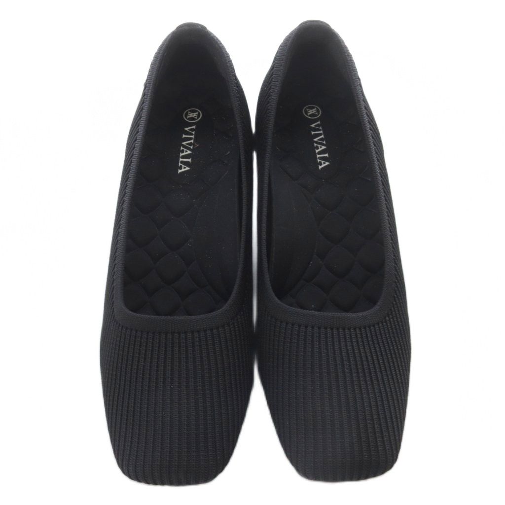 【美品】VIVAIA ウェッジソールパンプス　ブラック　38.5（24.5） VIVAIA ビバイア ウェッジソール パンプス スクエアトゥ 36 黒 - メルカリ