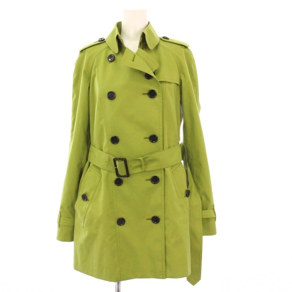 バーバリー ロンドン LONDON トレンチコート アウター ミドル丈 裏地ノバチェック 38 緑 B 1 A 12 717 72 KH