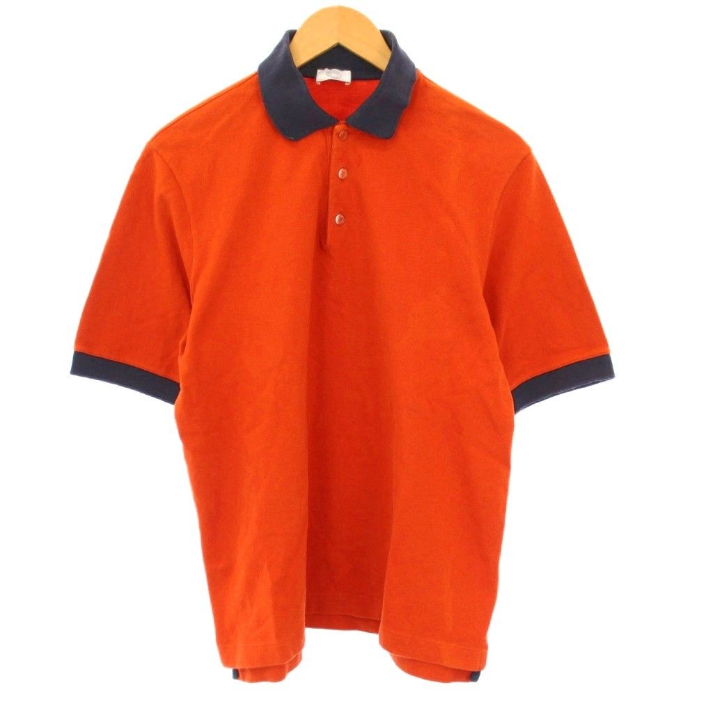 エルメス HERMES SELLIER 近年モデル ポロシャツ 半袖 セリエボタン XL オレンジ KH
