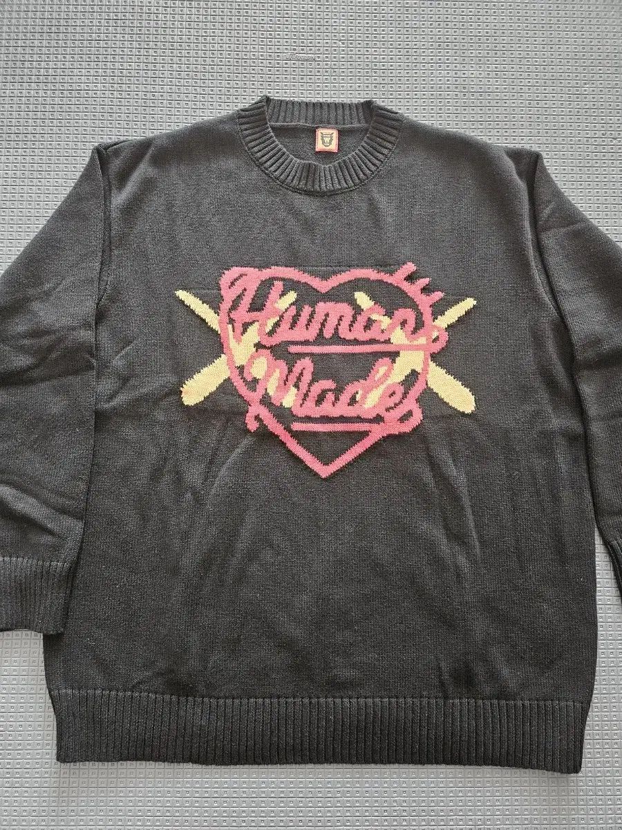 HUMAN MADE ヒューマンメイド ハート ロゴ ニット ブラック - メルカリ