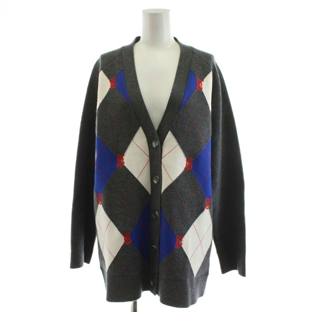 BURBERRYBLUELABELバ―バリ―アーガイル柄 カーディガンカシミヤ混 BURBERRYBLUELABELバ―バリ―アーガイル柄 カーディガンカシミヤ混