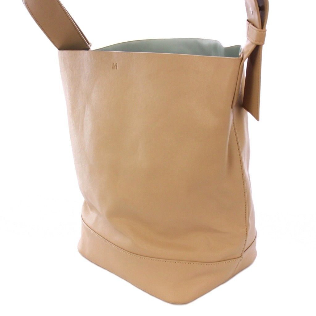 アンドミューク -MyuQ JUNO MINI ワンショルダーバッグ フェイクレザー ワン ロゴ ワンポイント ベージュ BB