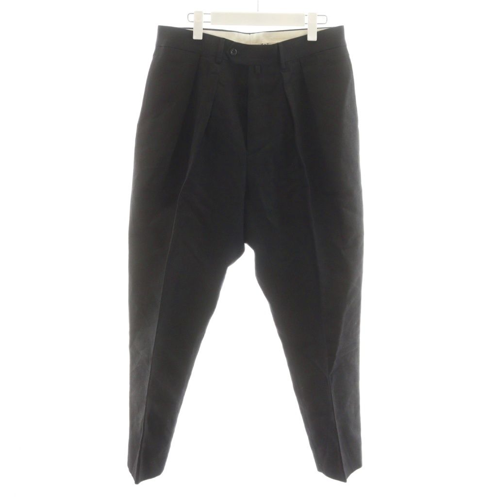 ニート NEAT パンツ スラックス 2タック 綿 麻 リネン混 48 黒 ブラック AN 32