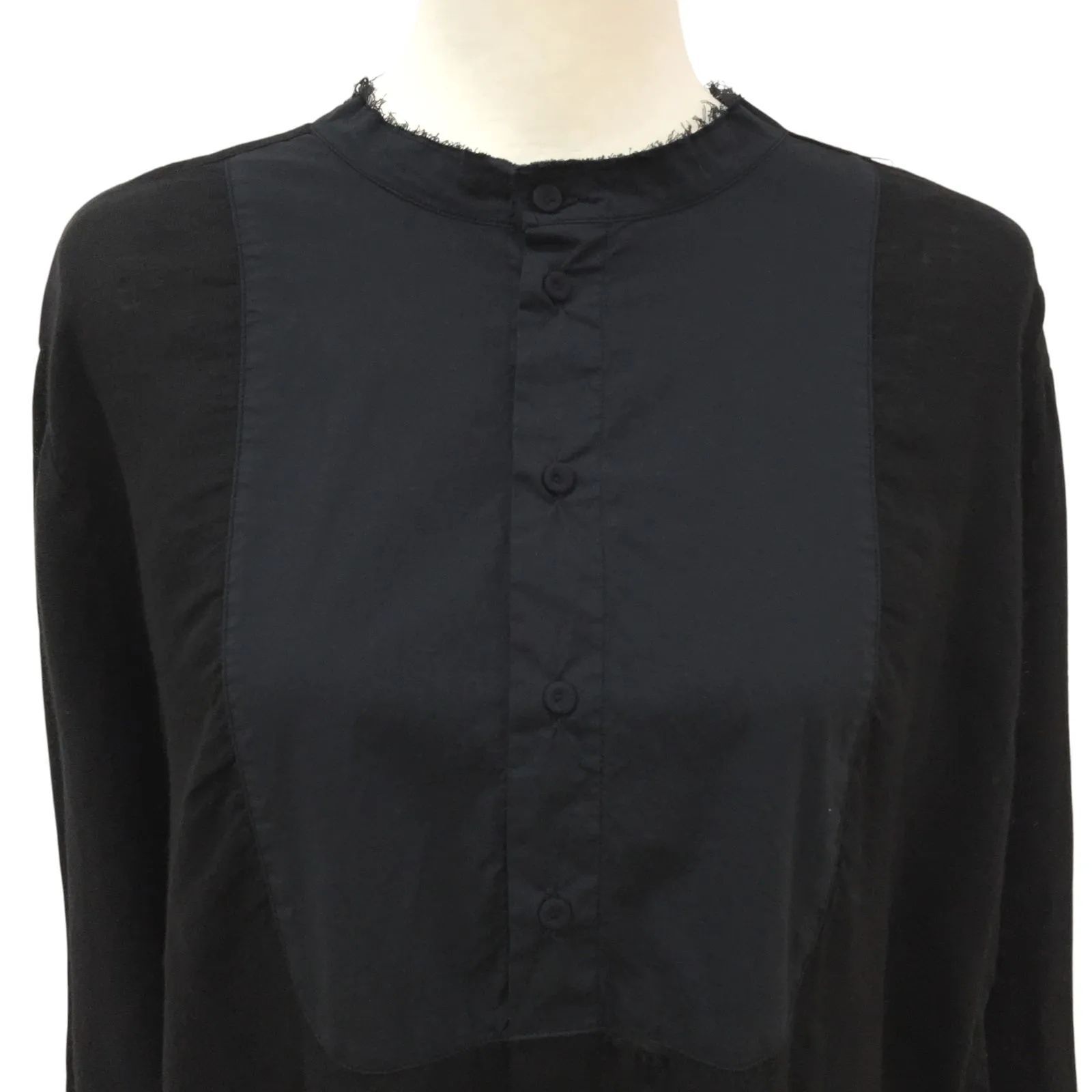 ZM1670 KristenseN DU NORD カットオフバンドカラーチュニックリネン