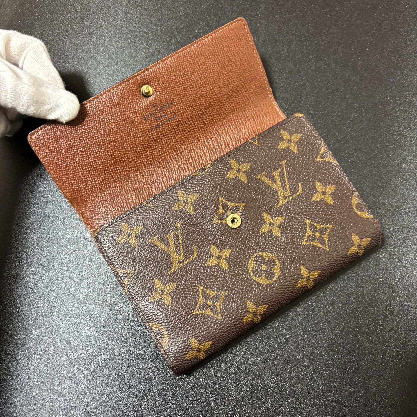 u28 ポルト トレゾール エテュイ パピエ モノグラム 3つ 三つ 折り