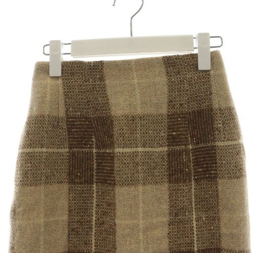セリーヌ CELINE タイトスカート ひざ丈 チェック柄 38 ベージュ /AN65