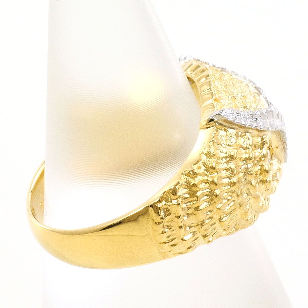 PT900/プラチナ K18YG リング・指輪 11.5号 ダイヤモンド 0.04ct 鑑別