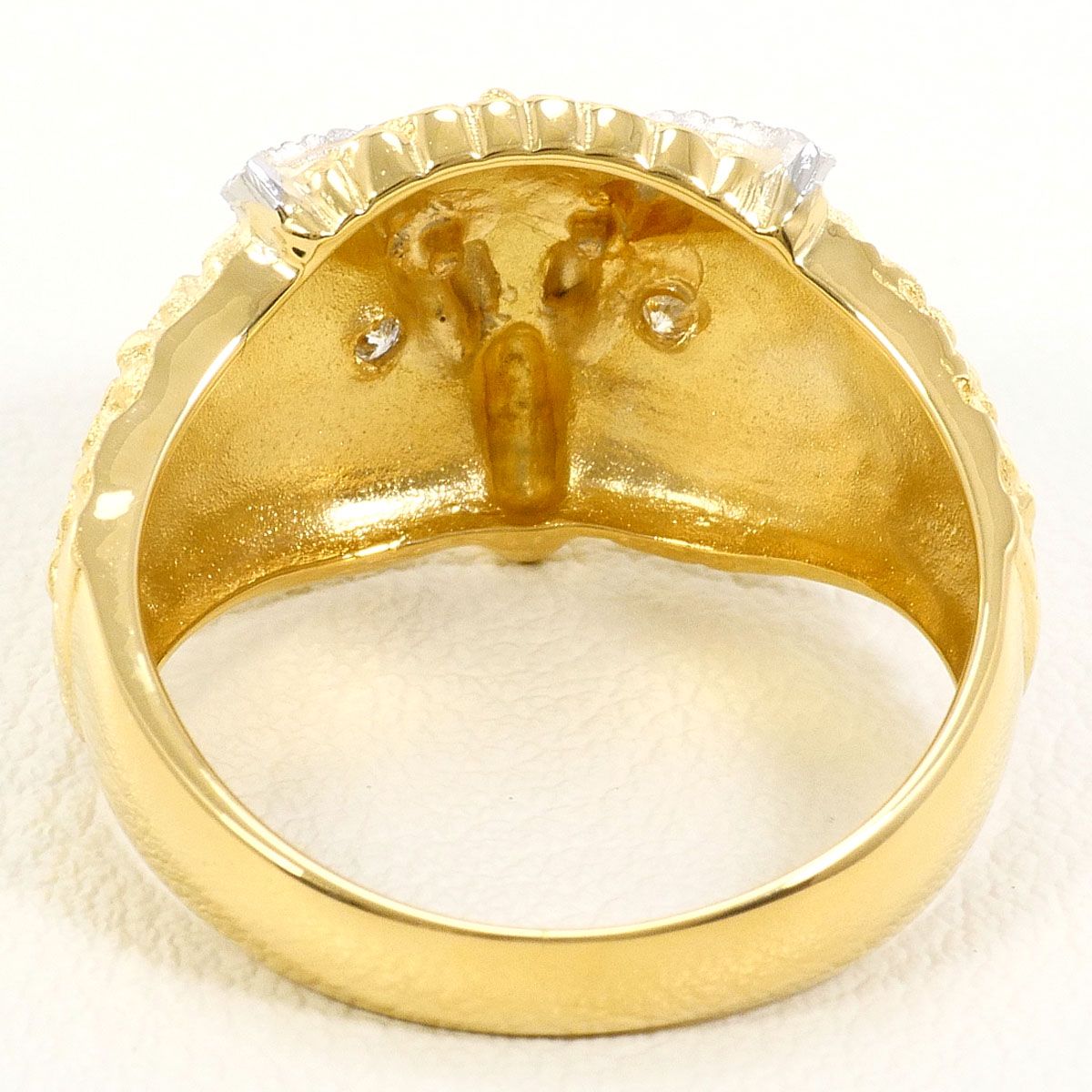 PT900/プラチナ K18YG リング・指輪 11.5号 ダイヤモンド 0.04ct 鑑別