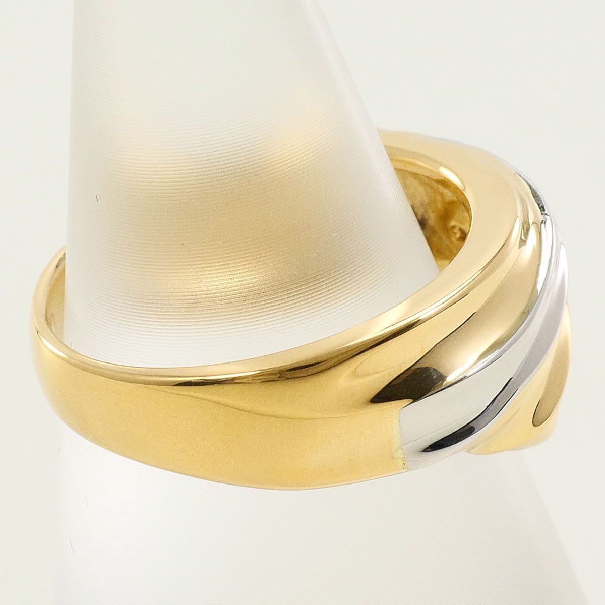 PT900/プラチナ K18YG リング・指輪 11号 ダイヤモンド 0.065ct 鑑別書