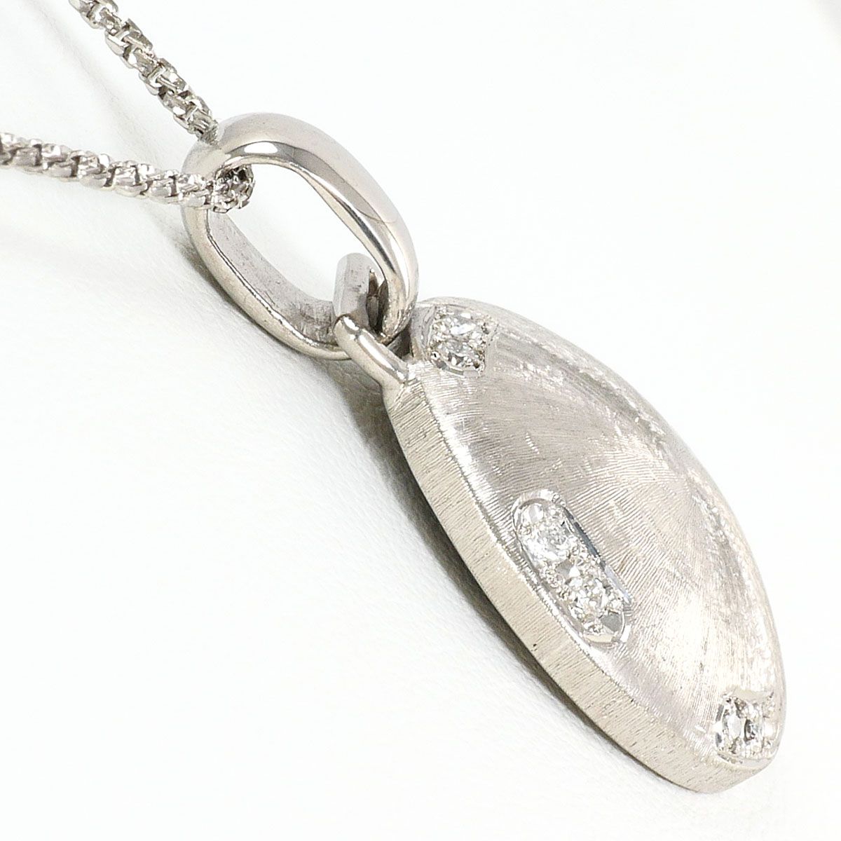 K 18 WG ネックレス ダイヤモンド 0.12 ct 鑑別書 総重量約10.2 g 約55 cm