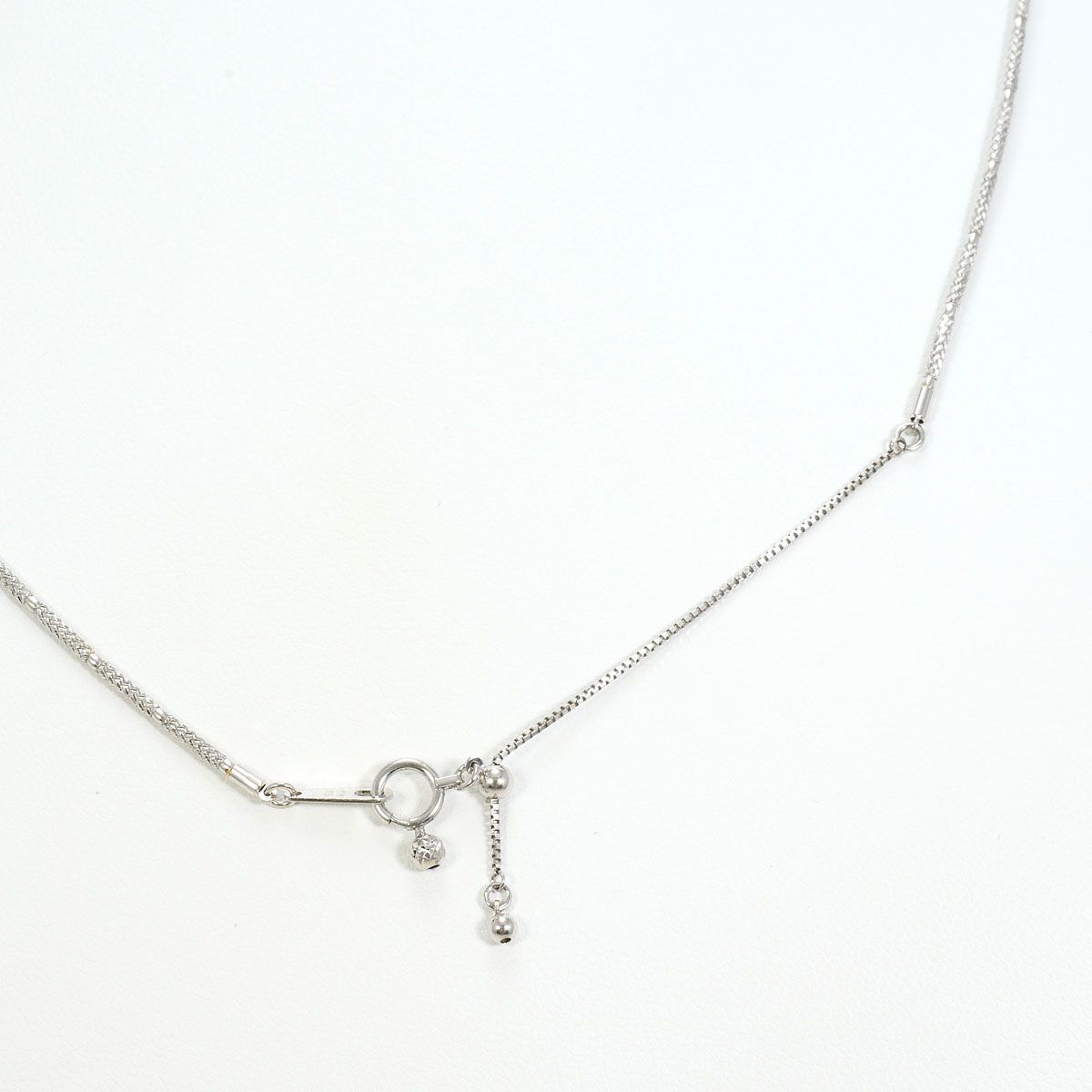  K 18 WG ネックレス ダイヤモンド 0.13 ct 鑑別書 総重量約8.0 g 約46 cm ネックレス アクセサリー