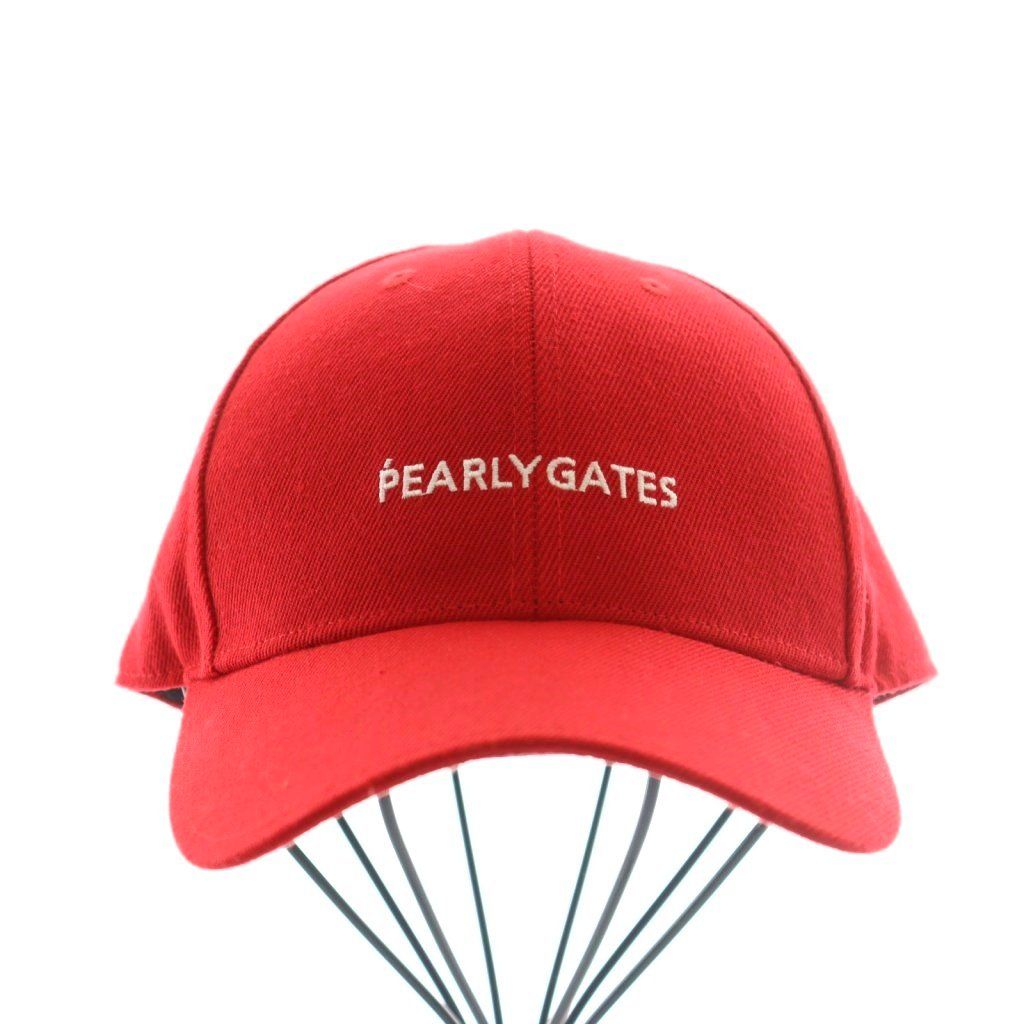 パーリーゲイツ PEARLY GATES キャップ 帽子 ロゴ 赤 レッド /AQ □OS