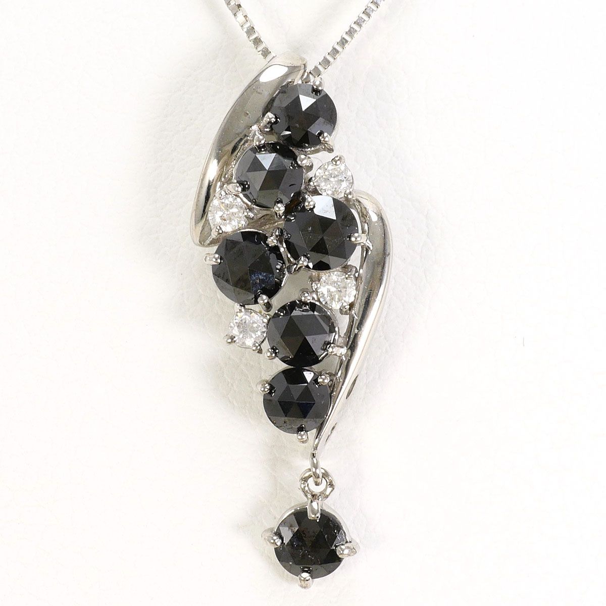 K18WG ネックレス ブラックダイヤ ダイヤモンド 鑑別書 総重量約3.2g