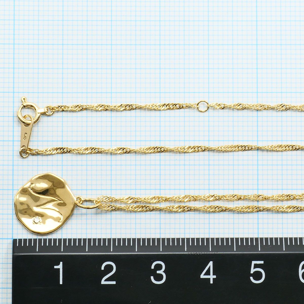  K 18 YG ネックレス ダイヤモンド 0.01 ct 総重量約2.8 g 約40 cm ネックレス アクセサリー