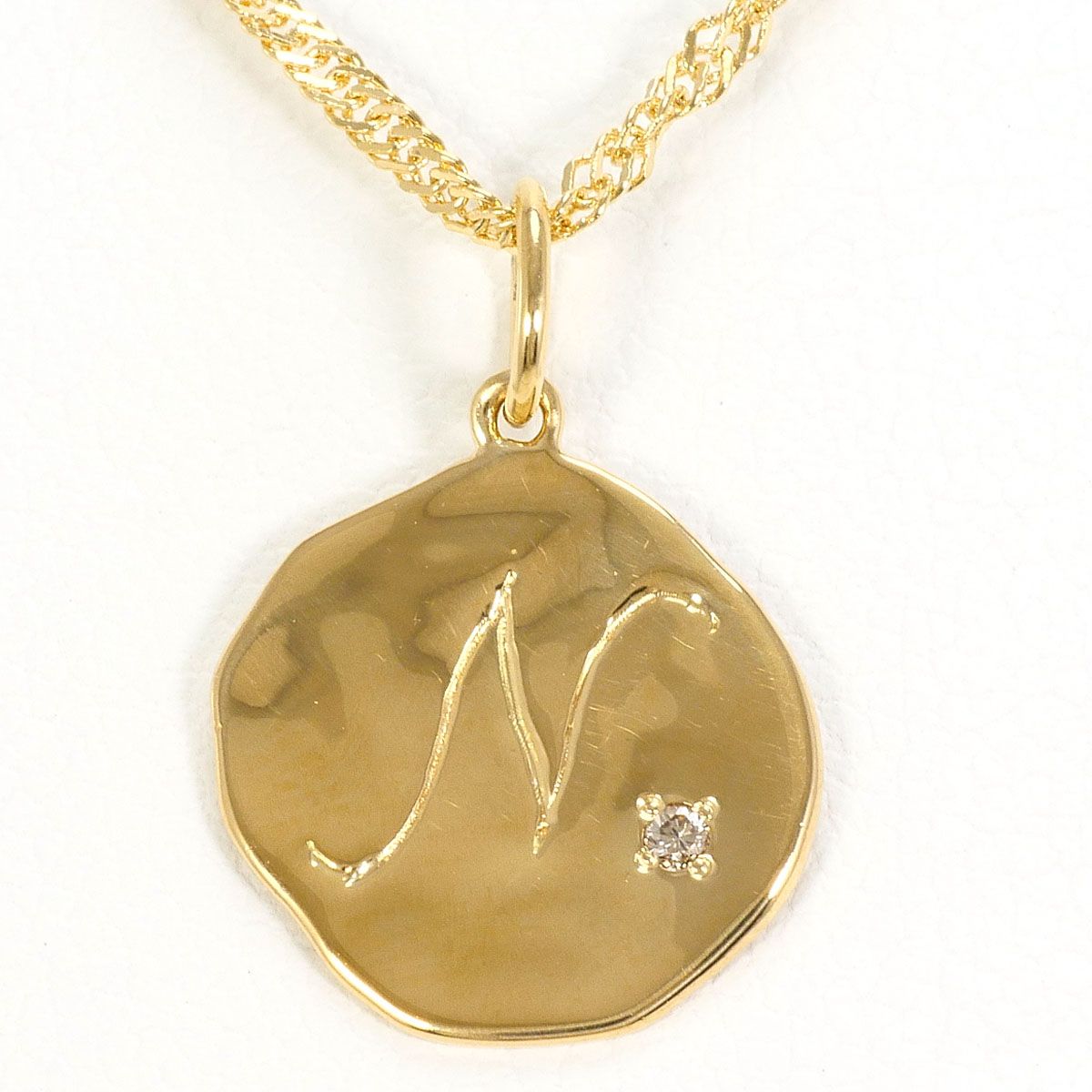 K 18 YG ネックレス ダイヤモンド 0 01 ct 総重量約2 8 g 約40 cm