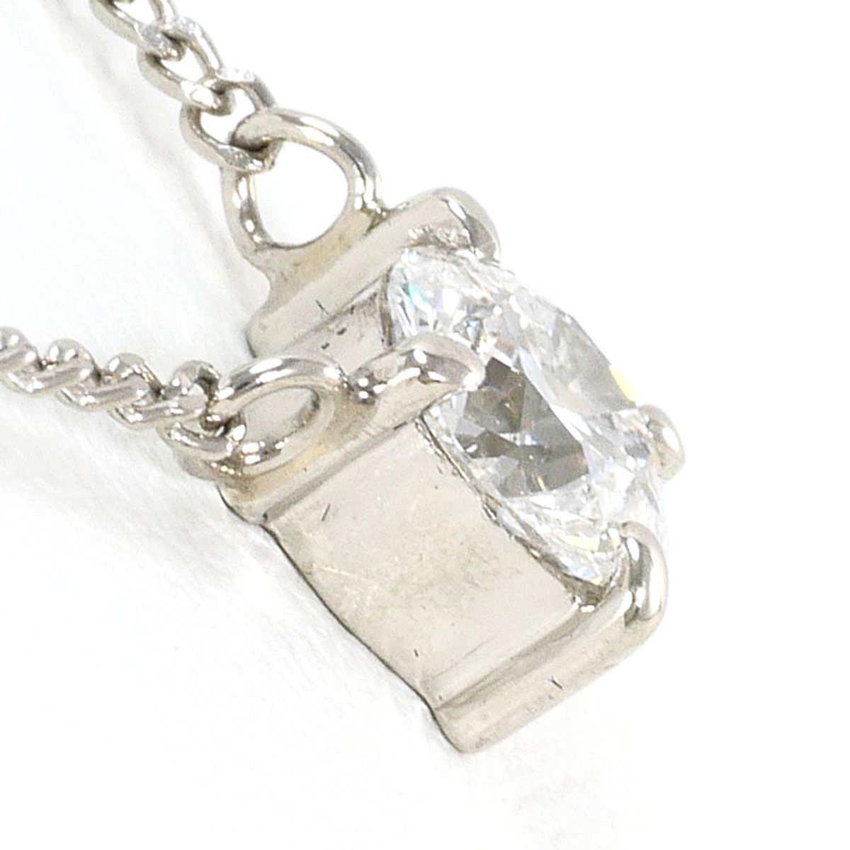 PT 850 プラチナ ネックレス ダイヤモンド 0.5 ct I 1 鑑定書 総重量約3.1 g 約46 cm