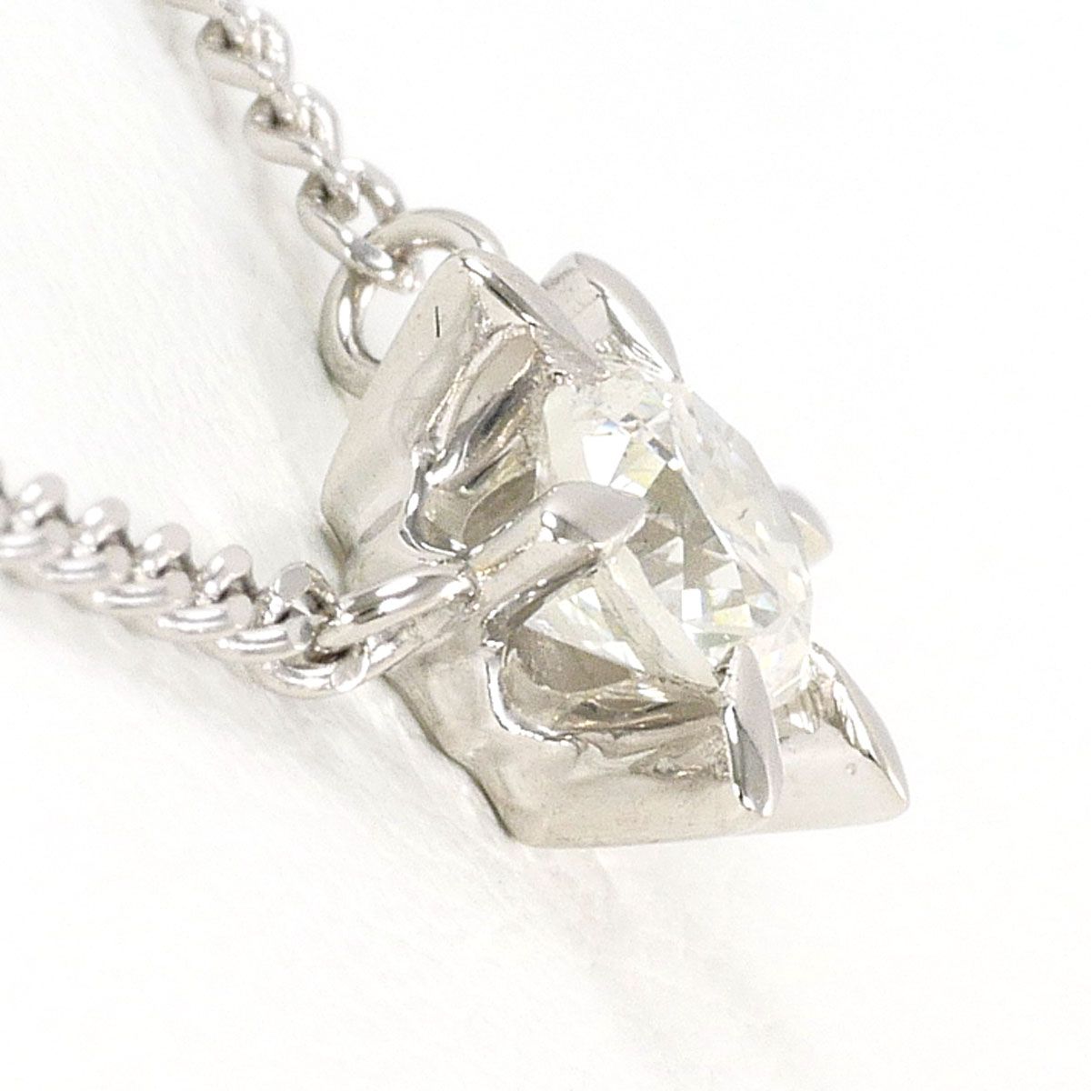 PT 850 プラチナ ネックレス ダイヤモンド 0.35 ct I 1 鑑定書 総重量約3.7 g 約41 cm