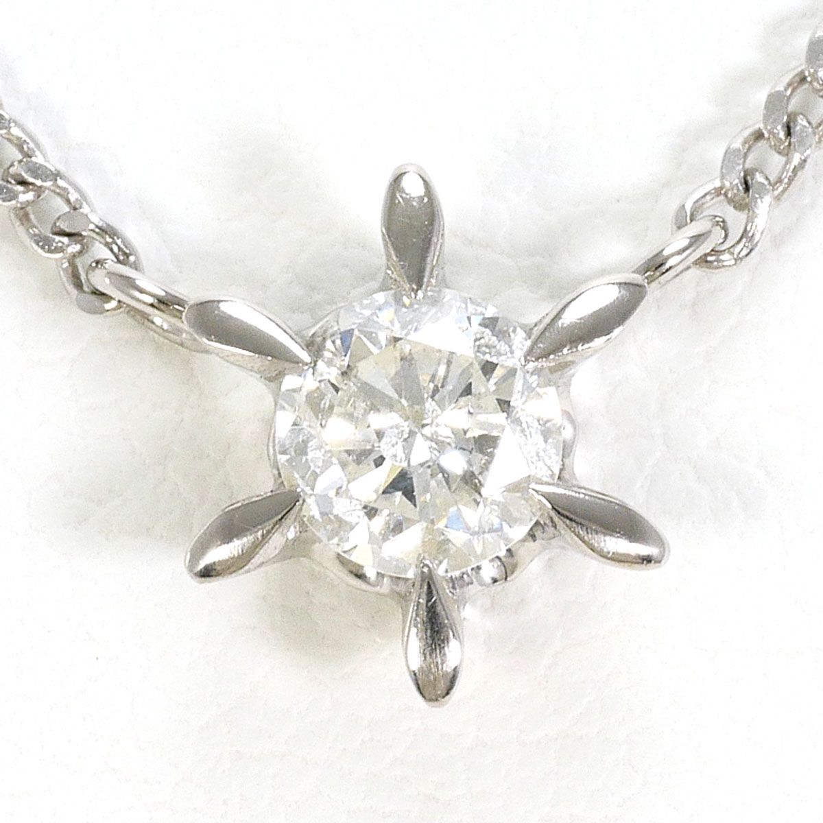 PT 850 プラチナ ネックレス ダイヤモンド 0.35 ct I 1 鑑定書 総重量約3.7 g 約41 cm