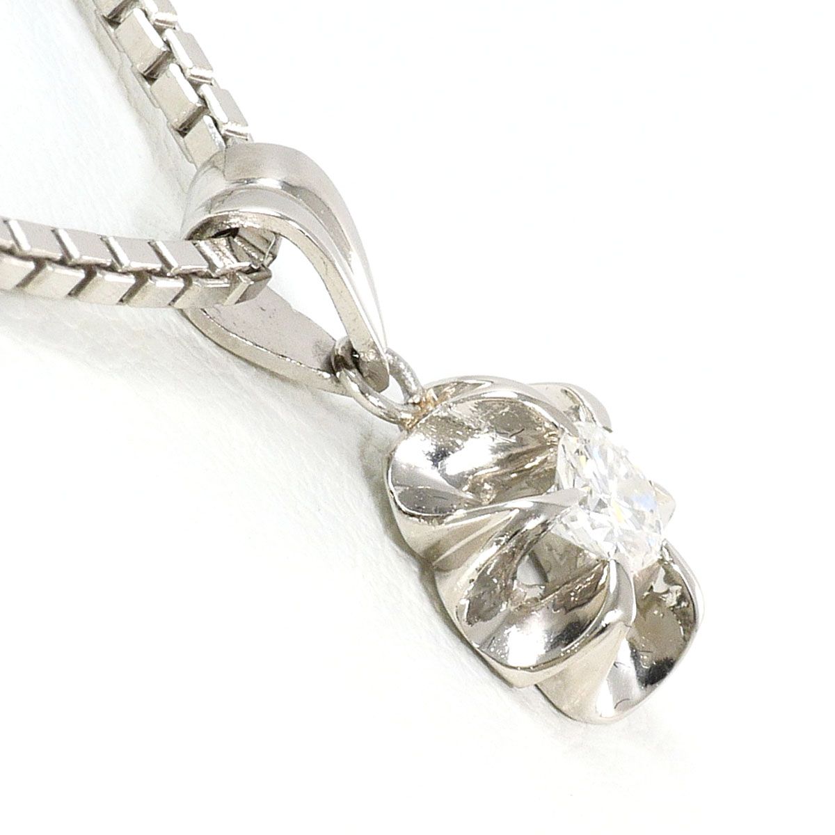 PT プラチナ 850 ネックレス ダイヤモンド 0.20 ct SI 2 鑑定書 総重量約10.2 g 約40 cm