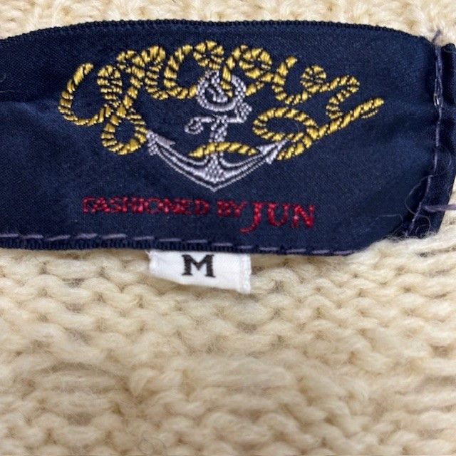 古着 FASHIONED BY JUN ジュン Vネック ケーブルニットセーター
