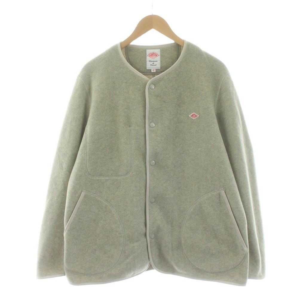 ダントン DANTON FLEECE COLLARLESS JACKET ノーカラーフリース