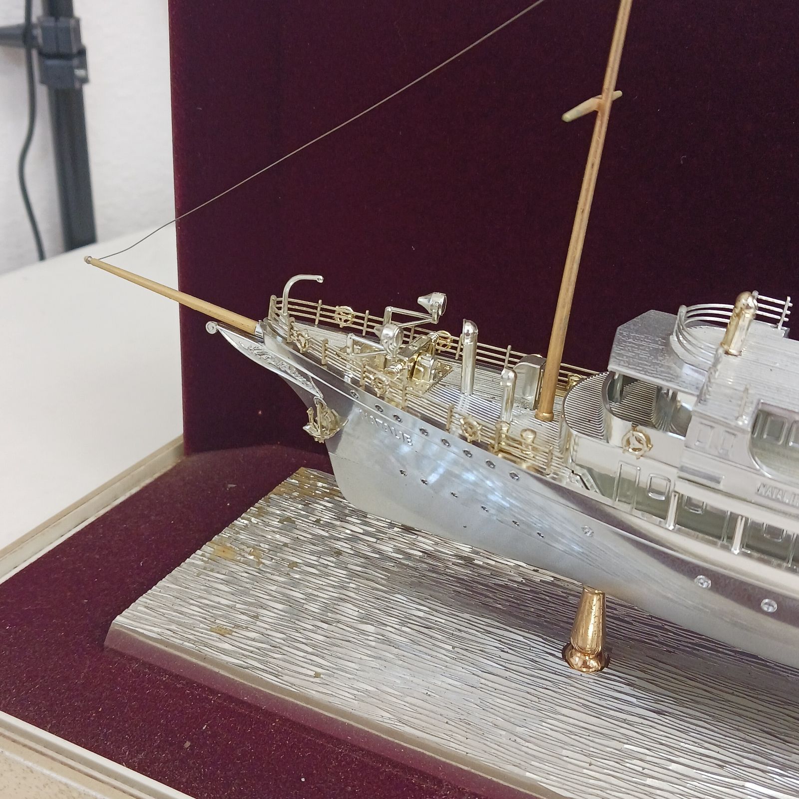 Natalie ナタリー号 インテリア 金属製精密模型 広島 アンティーク品】帆船模型 ナタリー号 Natalie 非売品 昭和レトロ 1937