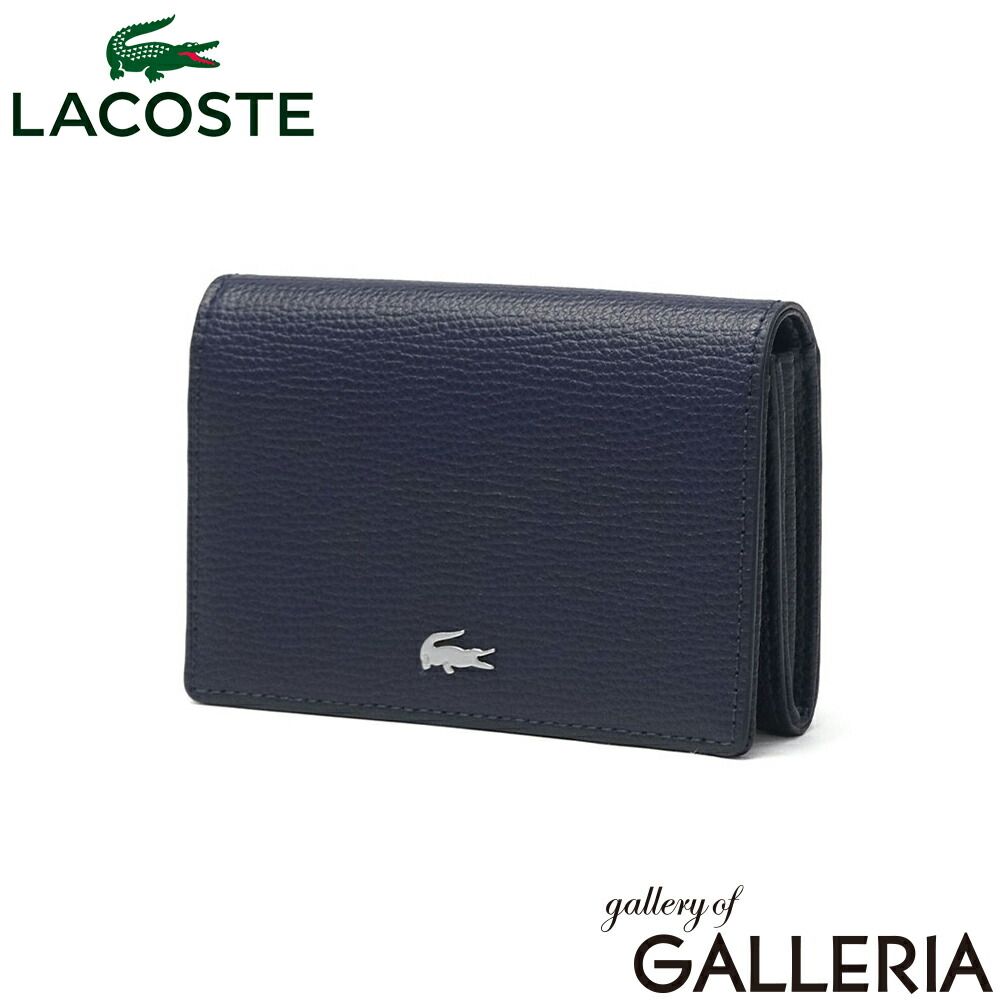 ラコステ 名刺入れ カードケース メンズ レディース 本革 ブランド