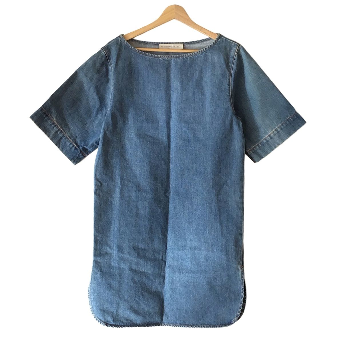 stellamccartney ステラマッカートニー ワンピース サイズ36 M レディース ブルー クルーネック 七分袖 ひざ丈