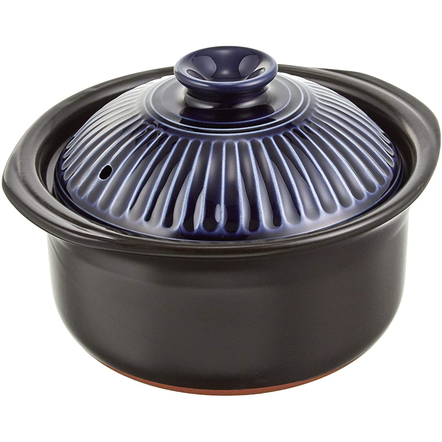 キッチン・食器 新品 銀峯陶器 菊花 ごはん土鍋 萬古焼 (3合 炊き/瑠璃
