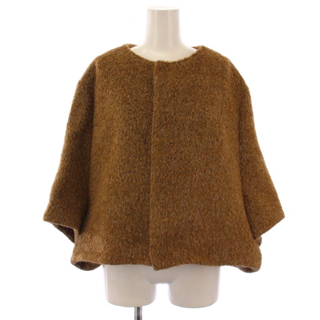 Y's ワイズ　ニットポンチョ　プルオーバー　トップス　ブラウン　ウール　M Y´s ワイズ ニットポンチョ プルオーバー トップス ブラウン ウール M