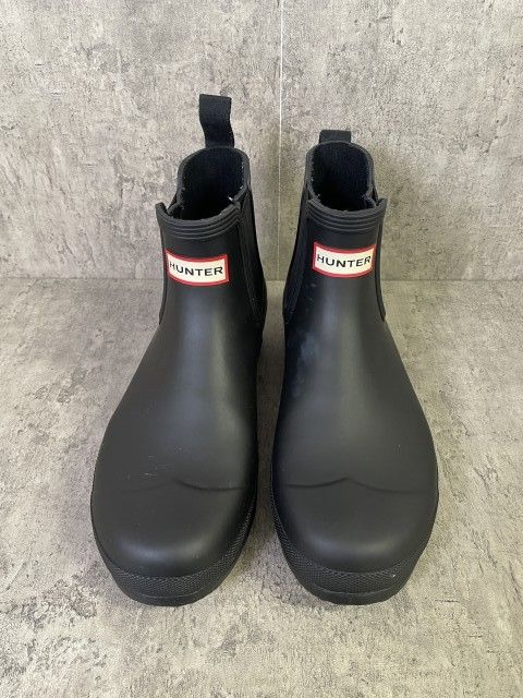 HUNTER ﾊﾝﾀｰ ﾚｲﾝ ﾌﾞｰﾂ CHELSEA ﾁｪﾙｼｰ ｻｲﾄﾞｺﾞｱ ｼｮｰﾄ ﾌﾞﾗｯｸ UK 9