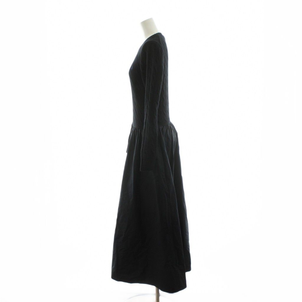 ポロ バイ ラルフローレン Polo by Ralph Lauren 近年モデル ハイブリッド ケーブル セーター ドレス ワンピース ミモレ ロング 長袖 切替 S 紺 ネイビー AN 24