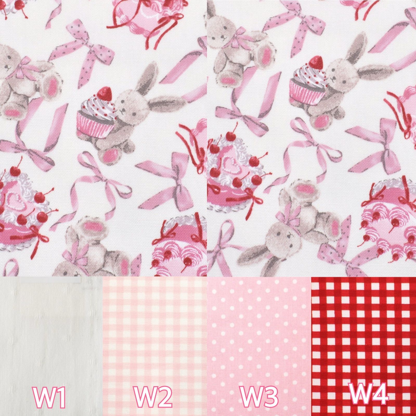 ラビットリボン生地 オーダー ページ 入園入学 給食セット 幼稚園ランチセット