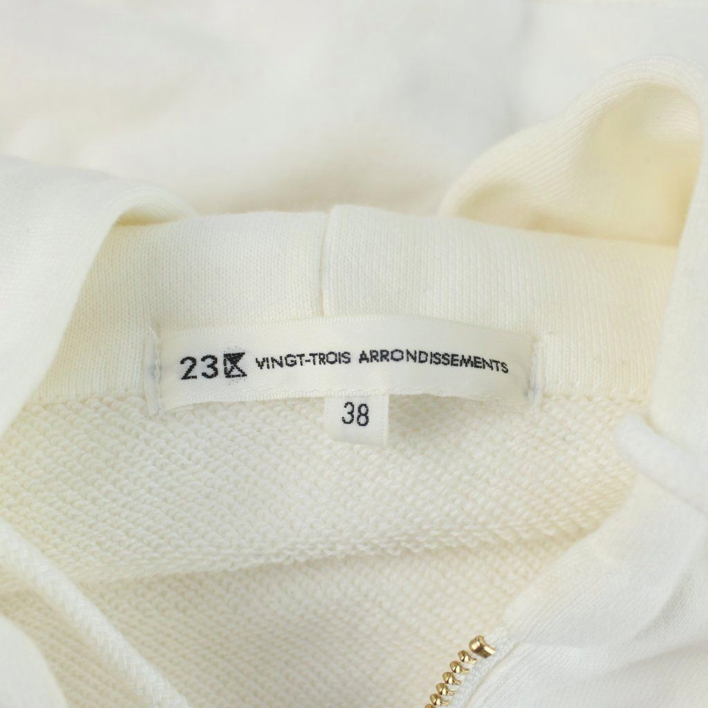 23区 オンワード樫山 23SS ジップアップパーカー 38 白 ホワイト /AP