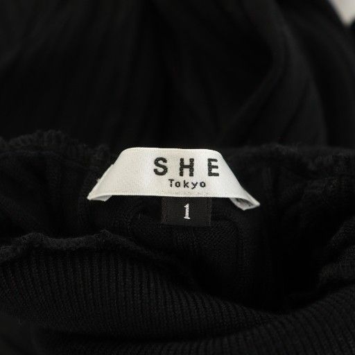 限定値下げ SHE Tokyo シートーキョー Meryl リブニット 黒 SHE tokyo シートーキョーリブニットMeryl