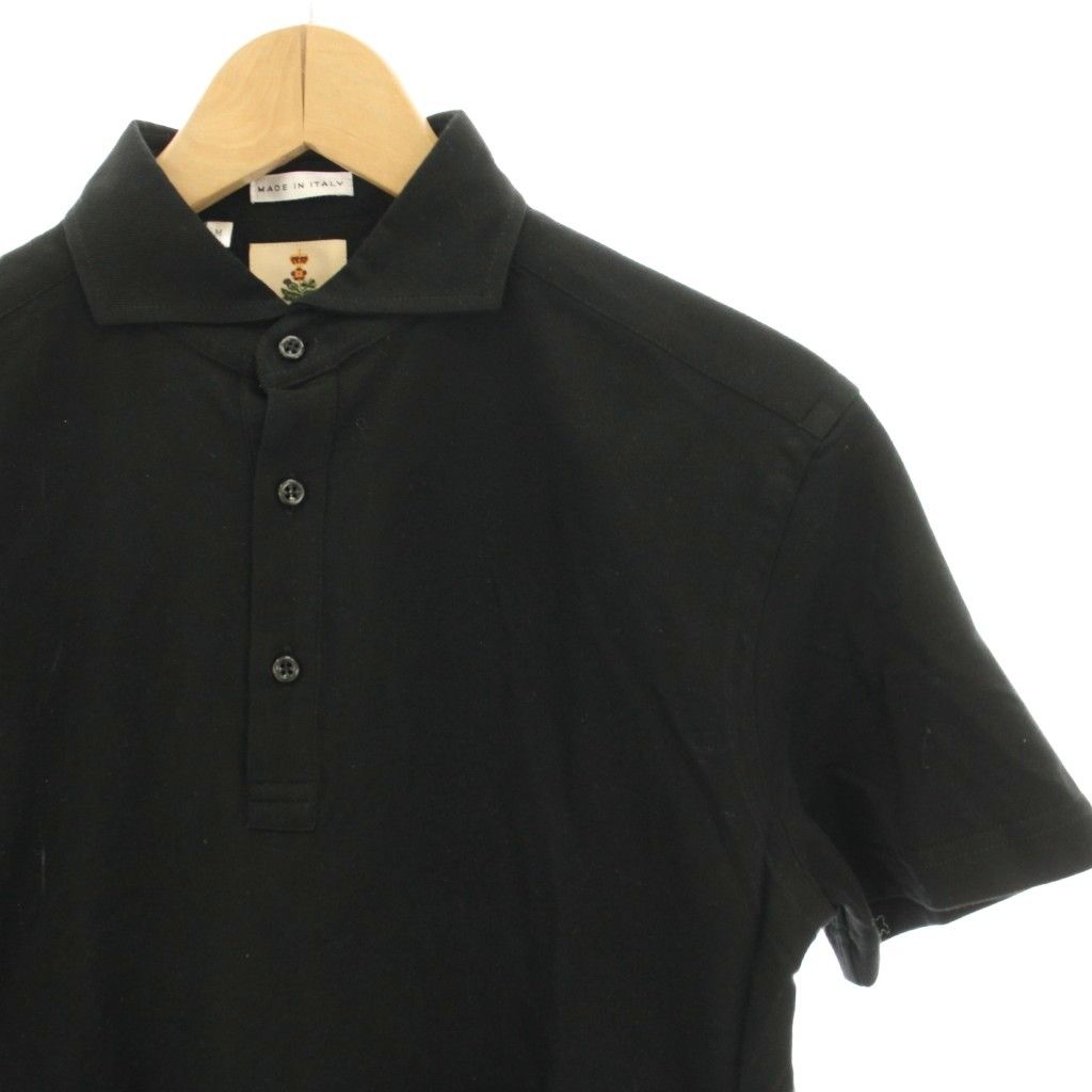 ギローバー GUY ROVER ポロシャツ カットソー 鹿の子 半袖 M 黒