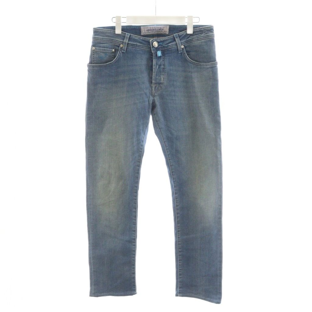 ヤコブコーエン JACOB COHEN デニムパンツ ジーンズ ジーパン Gパン ボタンフライ 33 水色 ライトブルー AN 37