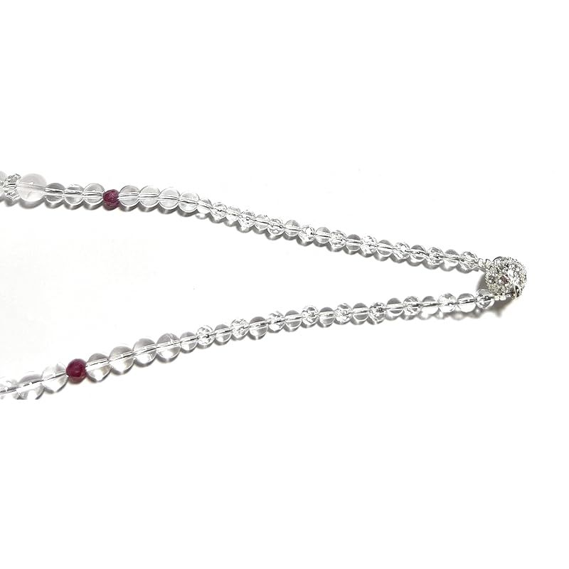  Malline 天然石 ショート ネックレス 恋愛 癒し ルビー マダガスカルパープルローズクォーツ ミルキークォーツ 天然水晶 長さ 約43 マグネットクラスプ ネックレス アクセサリー